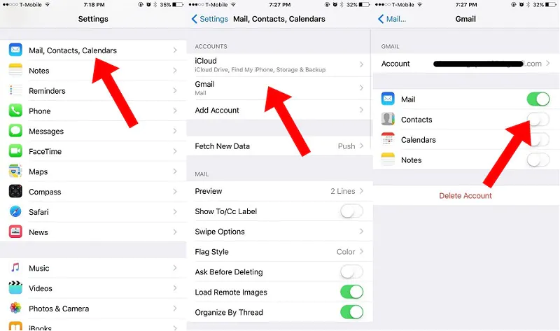 How to copy iPhone contacts on Gmail